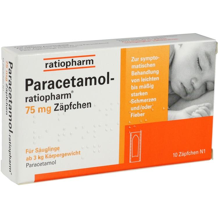 Abbildung Paracetamol-ratiopharm 75 mg Zäpfchen