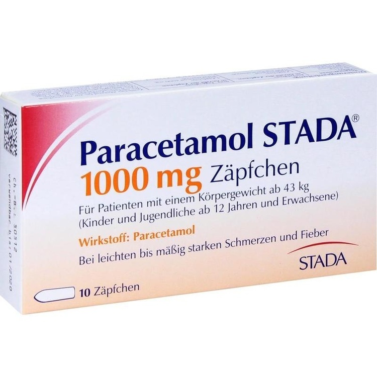 Abbildung Paracetamol STADA 1000mg Zäpfchen