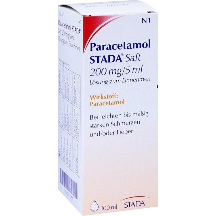 Abbildung Paracetamol STADA Saft 200 mg/5 ml Lösung zum Einnehmen