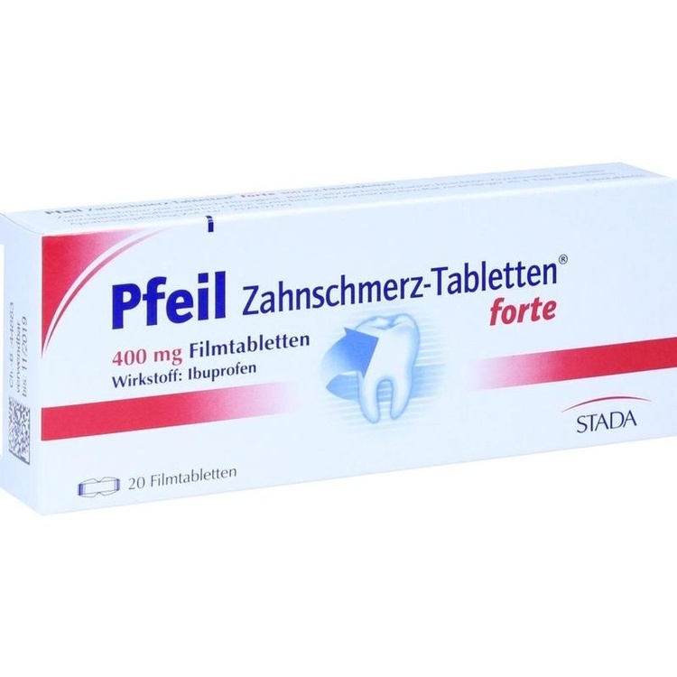 Abbildung Pfeil Zahnschmerz-Tabletten 200 mg Filmtabletten