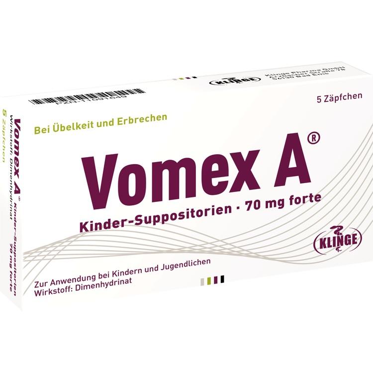 Abbildung Vomex A Kinder-Suppositorien 70 mg forte