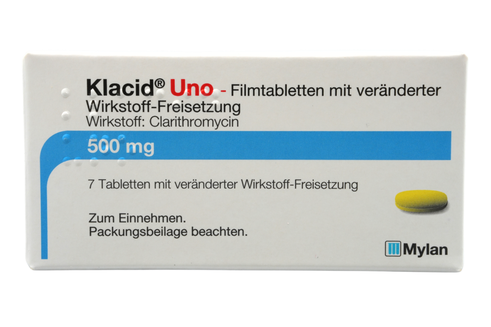 Abbildung Klacid Uno - Filmtabletten mit veränderter Wirkstoff-Freisetzung