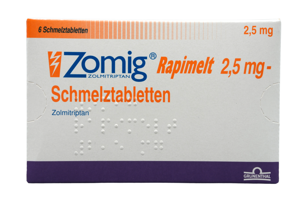 Abbildung Zomig Rapimelt 2,5 mg - Schmelztabletten