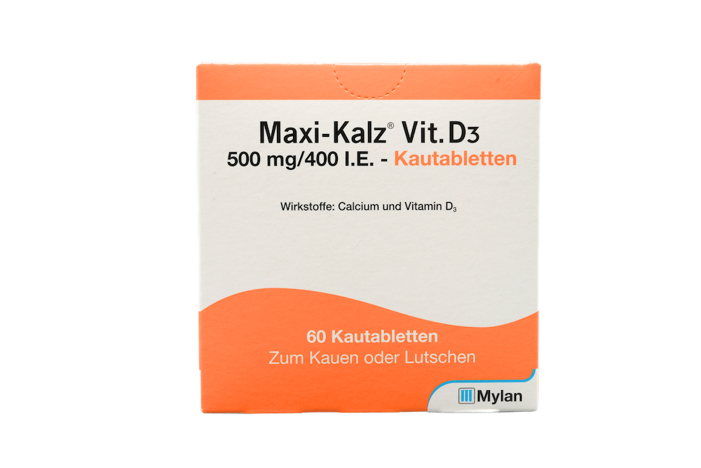 Abbildung Maxi-Kalz Vit.D3 500 mg/400 I.E. - Kautabletten