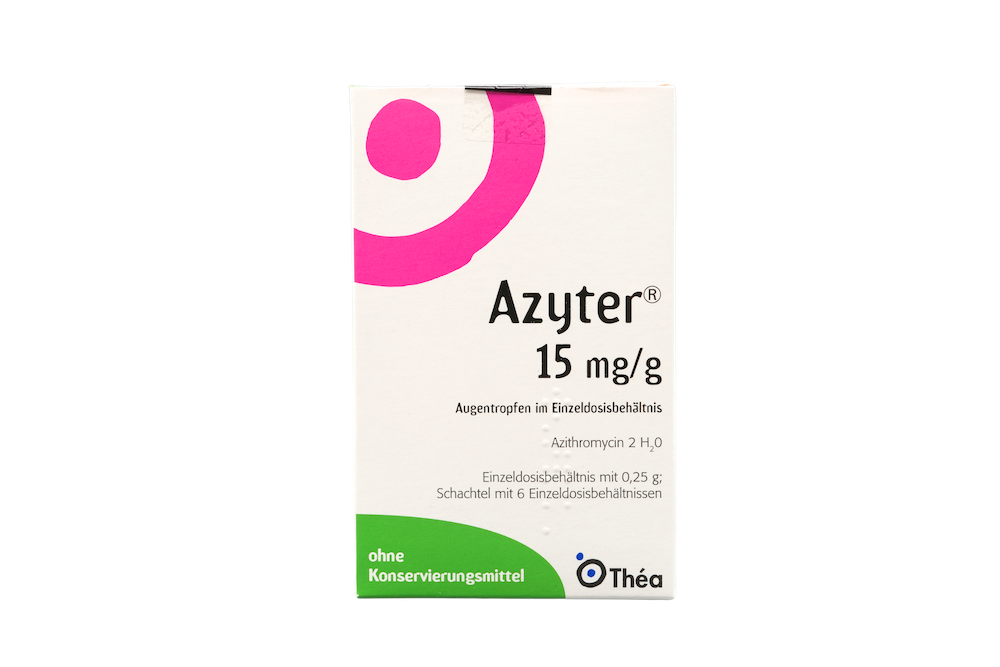 Abbildung Azyter 15 mg/g Augentropfen im Einzeldosisbehältnis