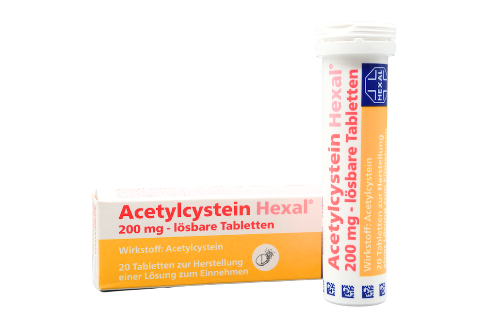 Abbildung Acetylcystein Hexal 200 mg - lösbare Tabletten