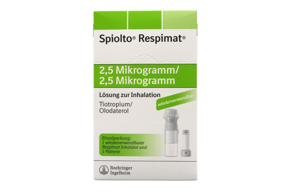 Abbildung Spiolto Respimat 2,5 Mikrogramm/2,5 Mikrogramm Lösung zur Inhalation
