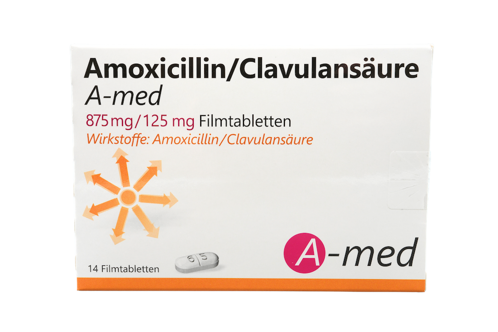 Abbildung Amoxicillin/Clavulansäure A-med 875 mg/125 mg Filmtabletten
