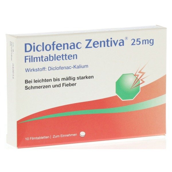 Abbildung Diclofenac Zentiva 25 mg Filmtabletten
