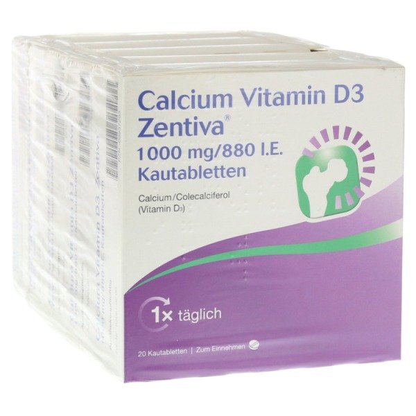 Abbildung Calcium Vitamin D3 Zentiva 1000 mg/880 I.E. Kautabletten