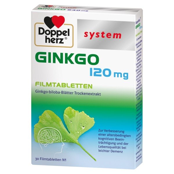 Abbildung Doppelherz Ginkgo 120 mg Filmtabletten