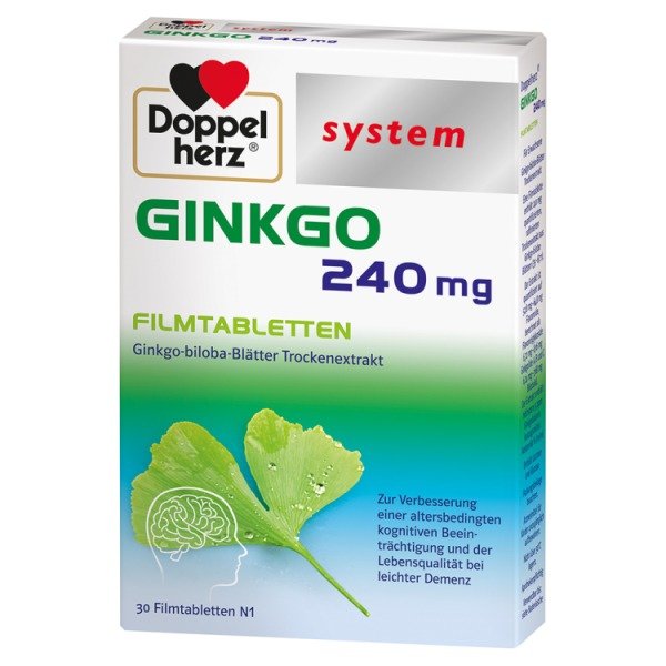 Abbildung Doppelherz Ginkgo 240 mg Filmtabletten