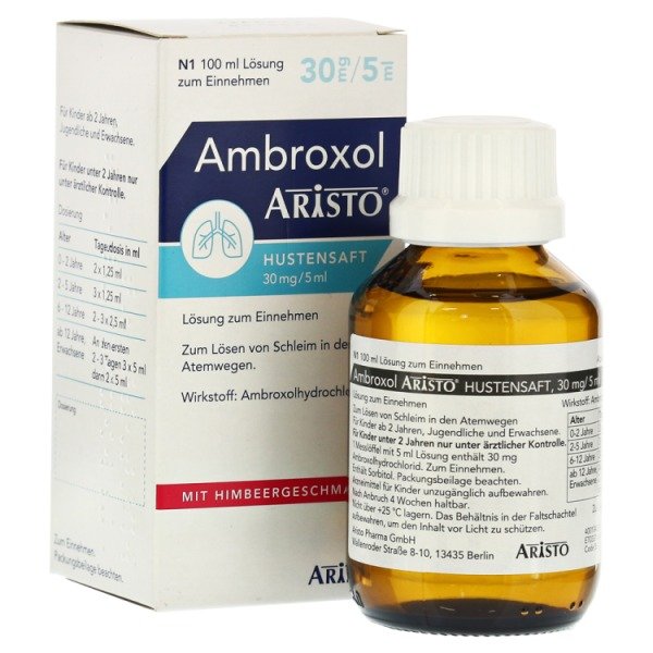 Abbildung Ambroxol Aristo Hustensaft 30 mg / 5 ml
