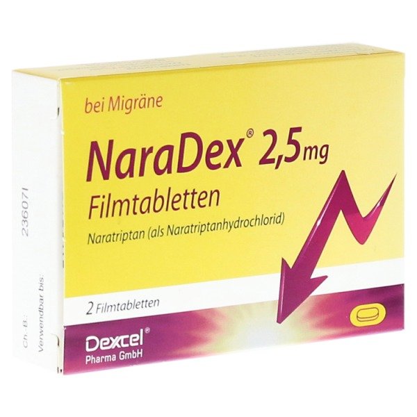 Abbildung NaraDex 2,5 mg Filmtabletten