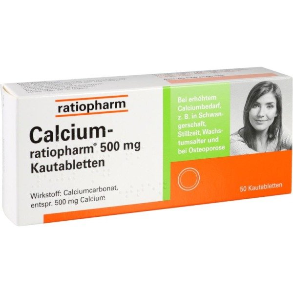 Abbildung Calcium-ratiopharm 500 mg Kautabletten