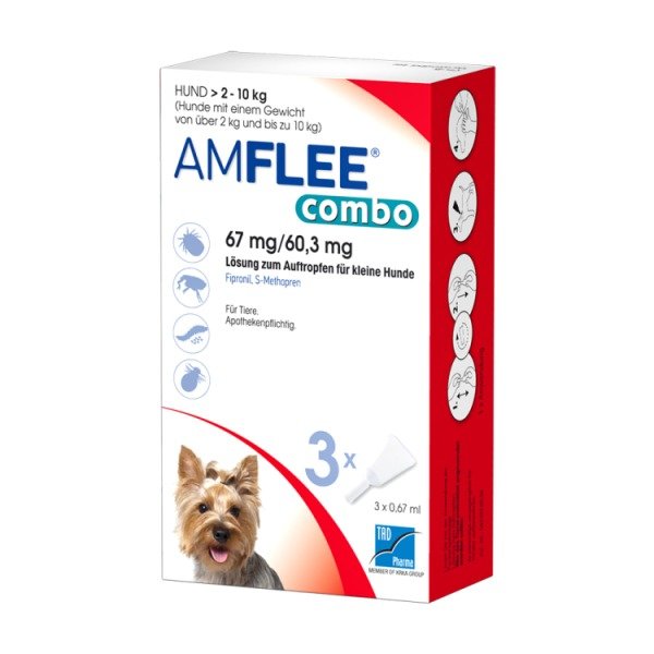 Abbildung Amflee Combo 67 mg/60,3 mg Lösung zum Auftropfen für kleine Hunde