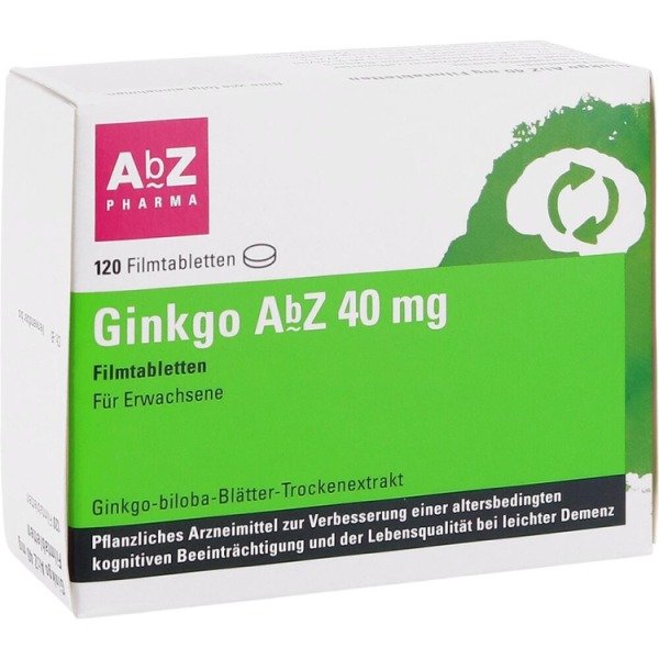 Abbildung Ginkgo AbZ 40 mg Filmtabletten