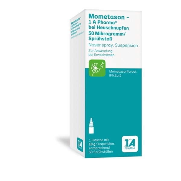 Abbildung Mometason - 1 A Pharma bei Heuschnupfen 50 Mikrogramm/Sprühstoß Nasenspray, Suspension