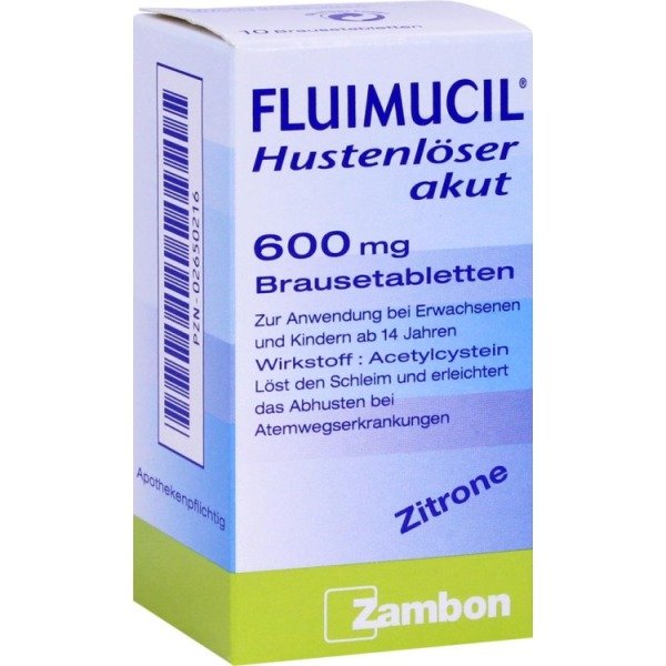 Abbildung Fluimucil Hustenlöser akut 600 mg Brausetabletten