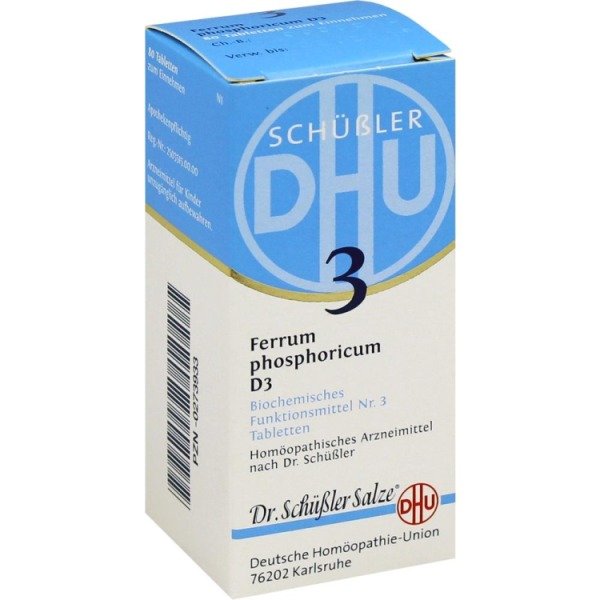 Abbildung DHU Schüßler-Salz Nr.3 Ferrum phosphoricum D3 Biochemisches Funktionsmittel