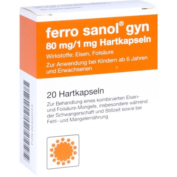 Abbildung Ferro Sanol gyn 80 mg/1 mg Hartkapseln