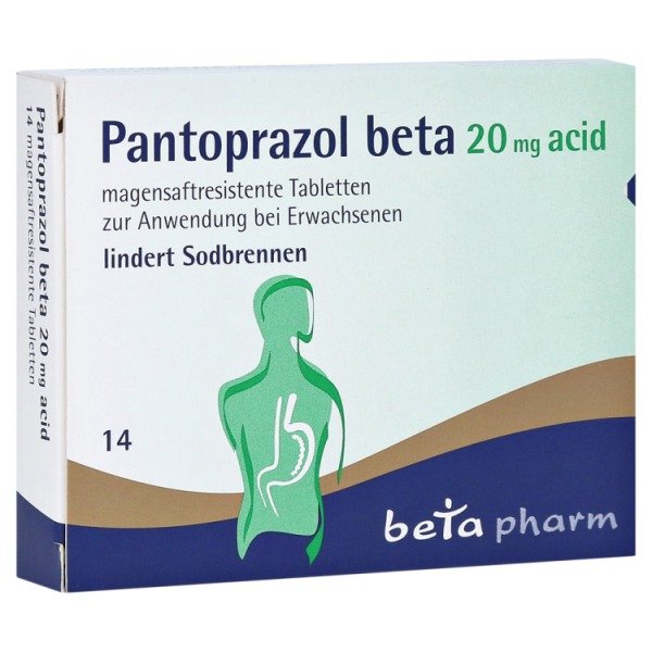 Abbildung Pantoprazol beta 20 mg acid magensaftresistente Tabletten