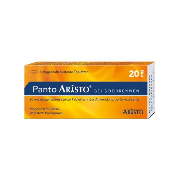 Abbildung Panto Aristo bei Sodbrennen 20 mg magensaftresistente Tabletten
