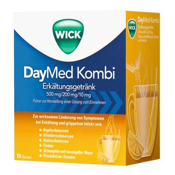 Abbildung WICK DayMed Kombi Erkältungsgetränk 500 mg/200 mg/10 mg Pulver zur Herstellung einer Lösung zum Einnehmen