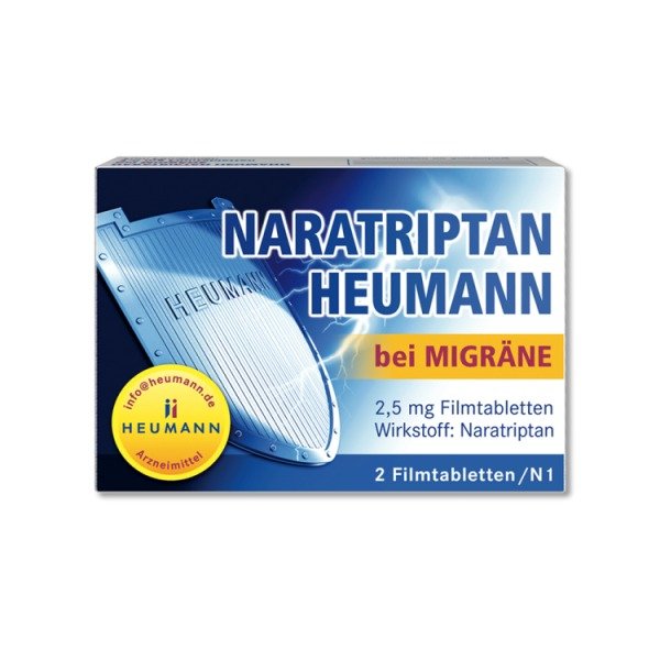 Abbildung Naratriptan Heumann bei Migräne 2,5 mg Filmtabletten