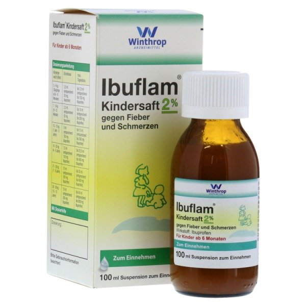 Abbildung Ibuflam Kindersaft 20 mg/ml gegen Fieber und Schmerzen