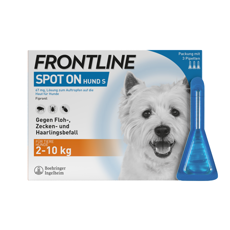 Abbildung Frontline Spot on Hund S 67 mg Lösung zum Auftropfen auf die Haut für Hunde