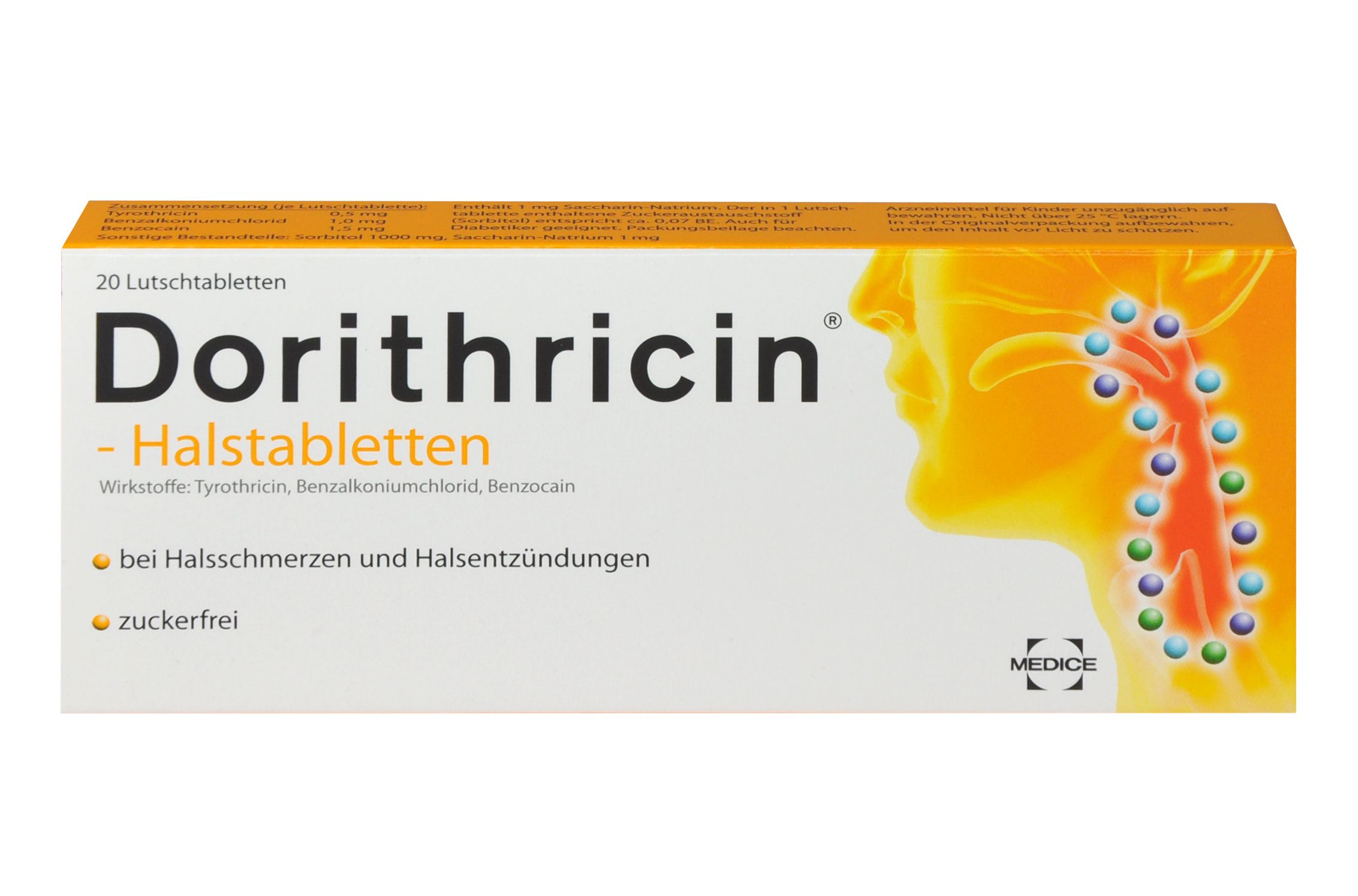 Abbildung Dorithricin Halstabletten Waldbeergeschmack 0,5 mg / 1,0 mg / 1,5 mg Lutschtabletten