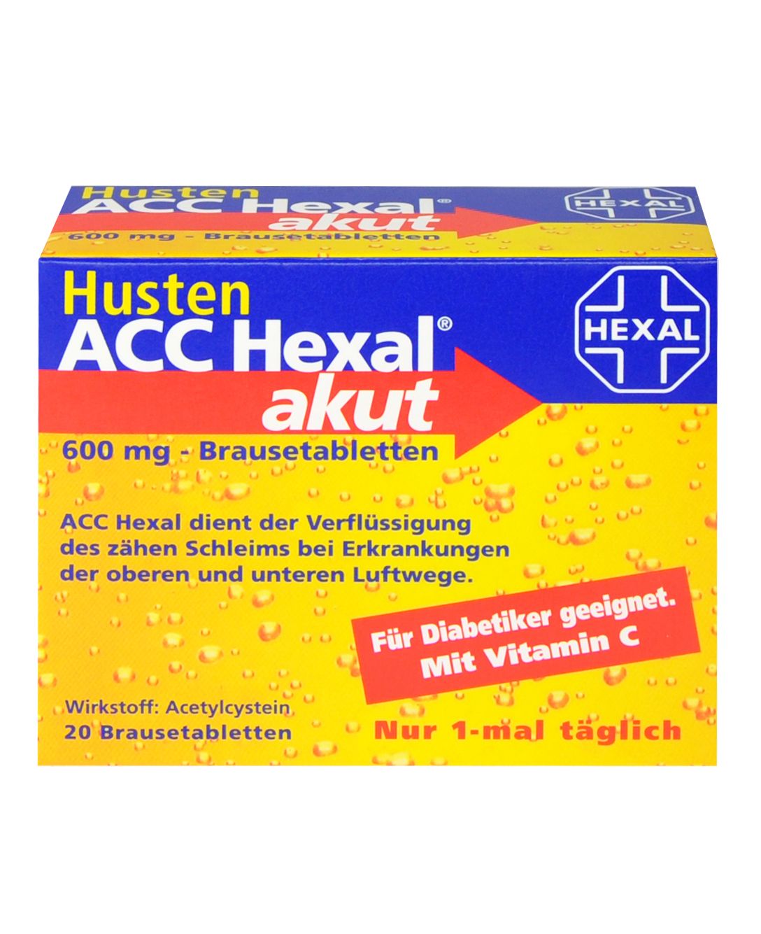 Abbildung Husten ACC Hexal akut 600 mg - Brausetabletten