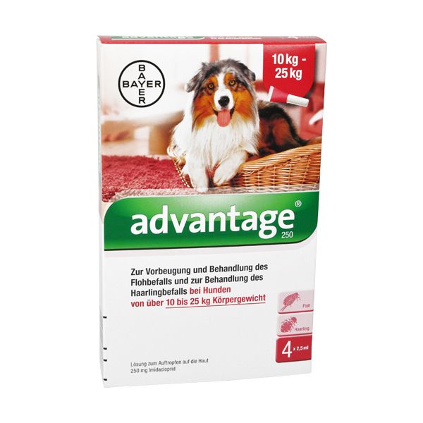 Abbildung Advantage 250 mg Lösung zum Auftropfen auf die Haut für Hunde