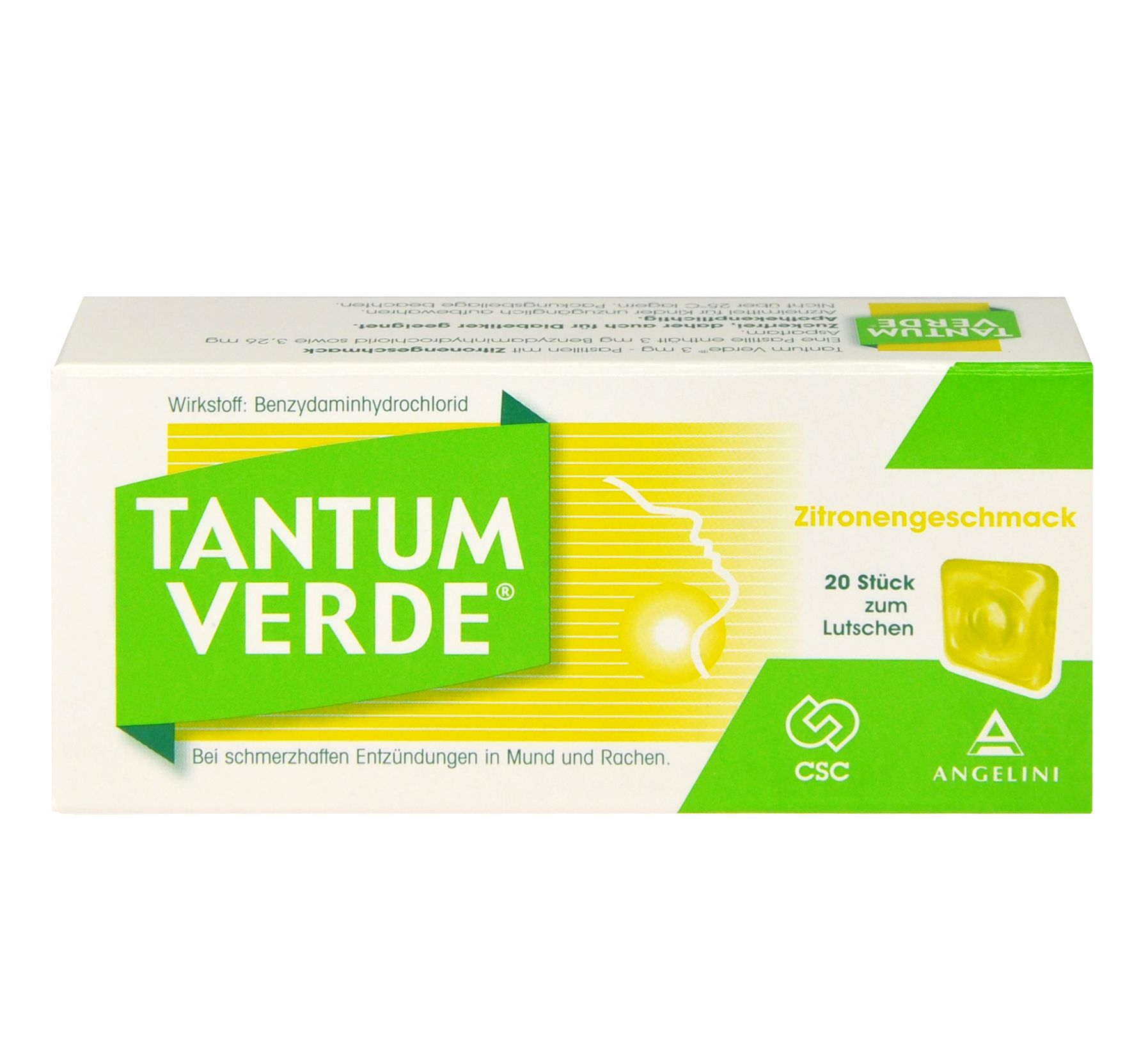 Abbildung Tantum Verde 3 mg - Pastillen mit Zitronengeschmack