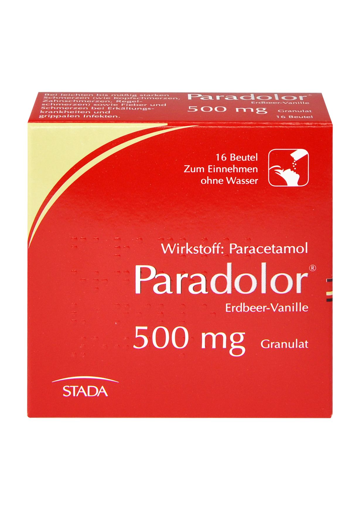 Abbildung Paradolor Erdbeer-Vanille 500 mg Granulat