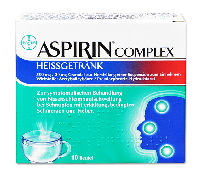 Abbildung Aspirin Complex Heißgetränk 500 mg / 30 mg Granulat zur Herstellung einer Suspension zum Einnehmen
