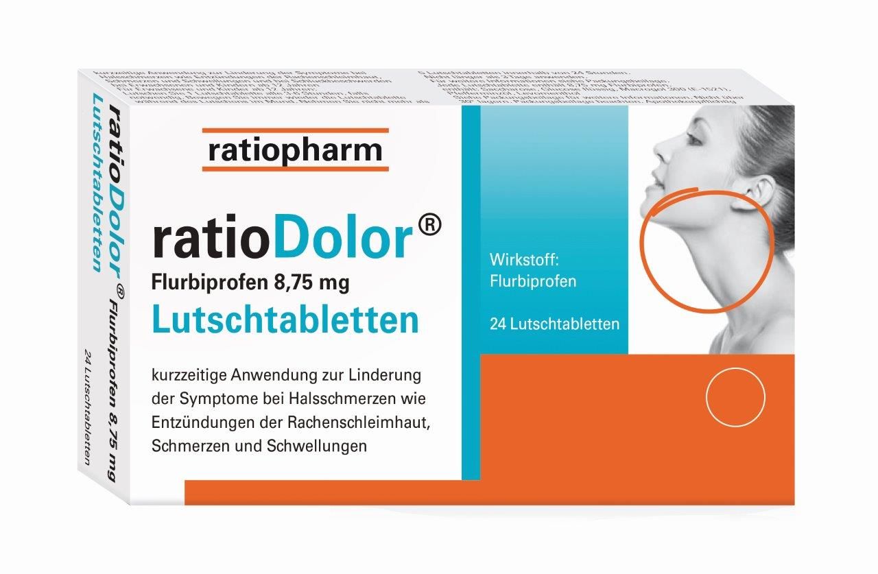 Abbildung ratioDolor Flurbiprofen 8,75 mg Lutschtabletten mit Zitronengeschmack