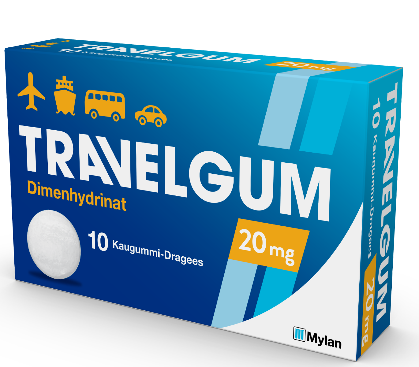 Abbildung Travelgum  20 mg - Kaugummi-Dragees