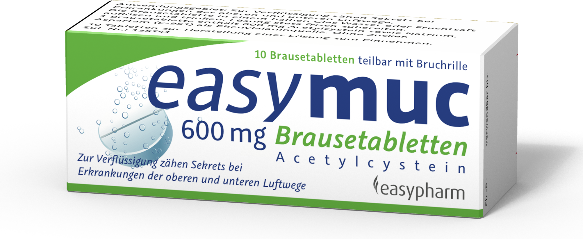 Abbildung easymuc 600 mg Brausetabletten