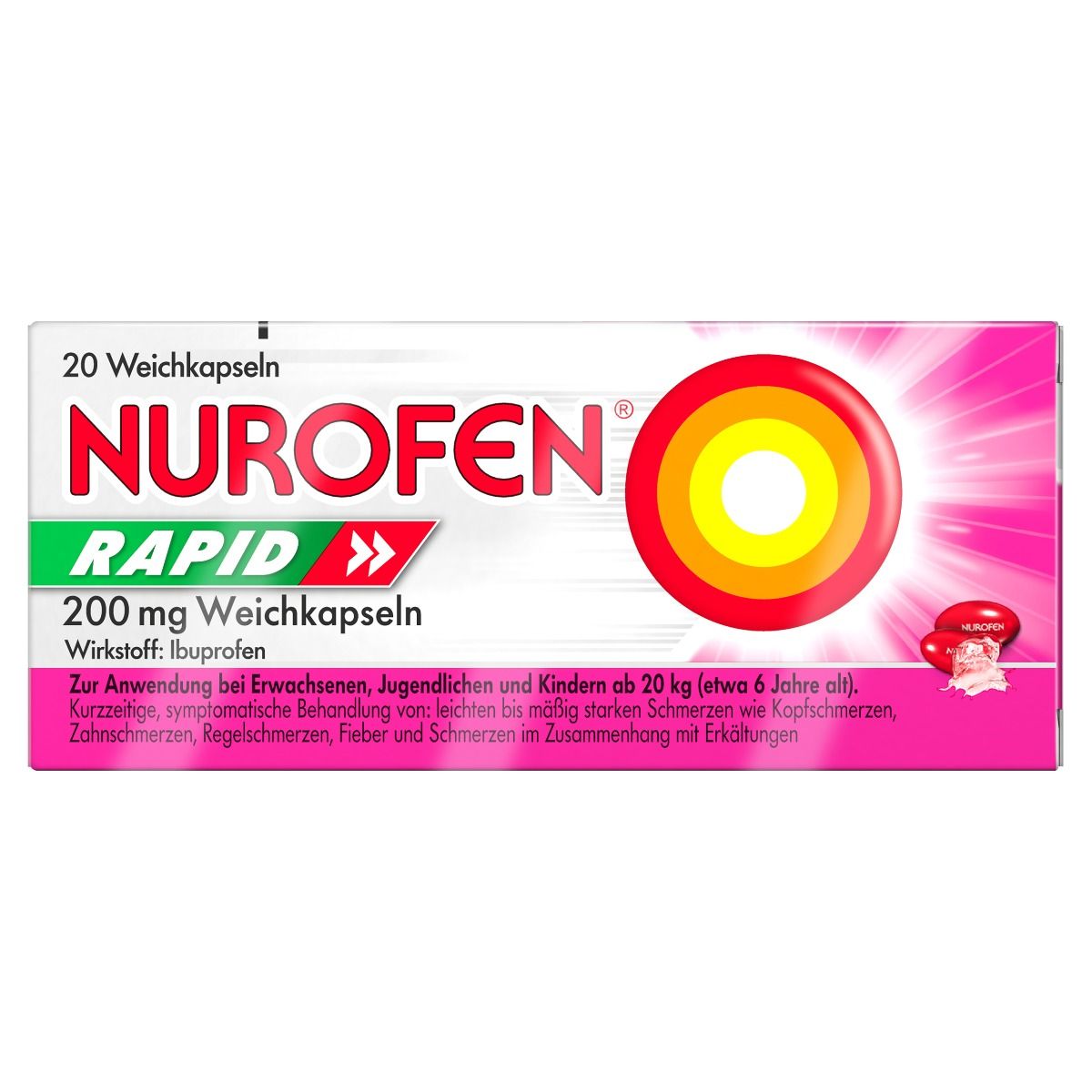 Abbildung Nurofen rapid 200 mg Weichkapseln