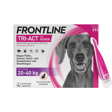 Abbildung Frontline Tri-Act Lösung zum Auftropfen für Hunde 20-40 kg