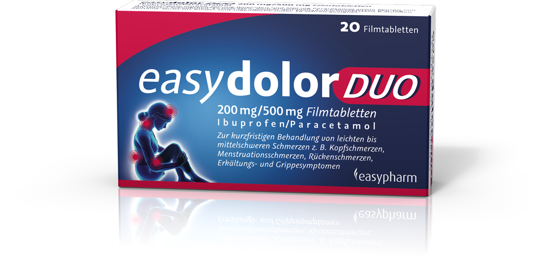 Abbildung easydolor DUO 200 mg/500 mg Filmtabletten
