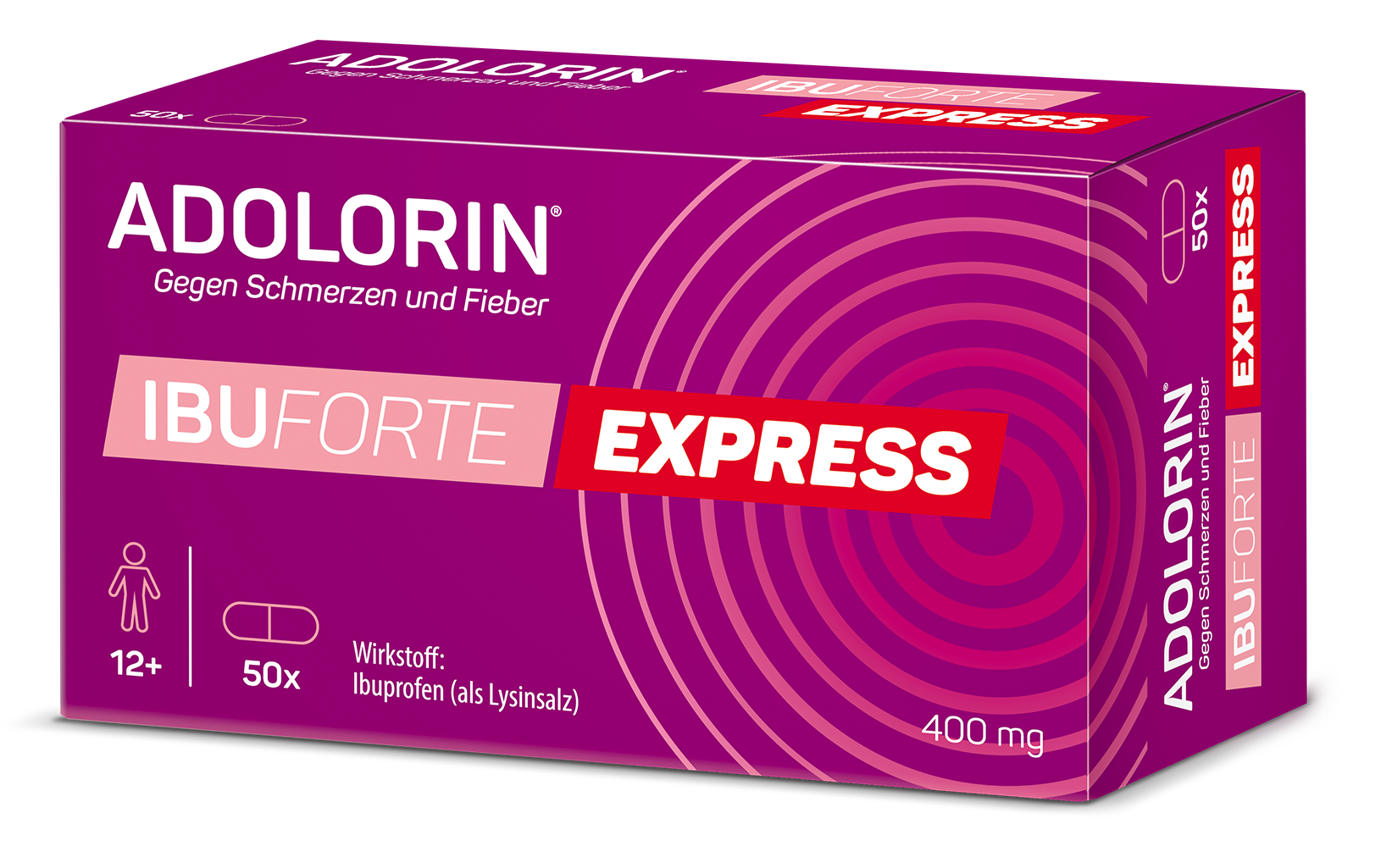 Abbildung ADOLORIN Ibuforte EXPRESS 400 mg Filmtabletten