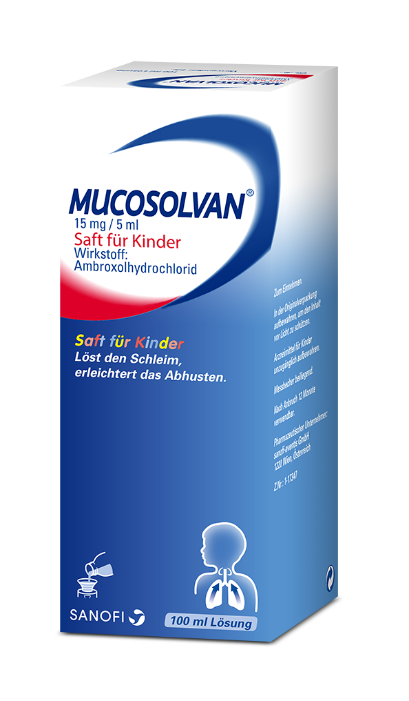 Abbildung Mucosolvan 15 mg / 5 ml - Saft für Kinder