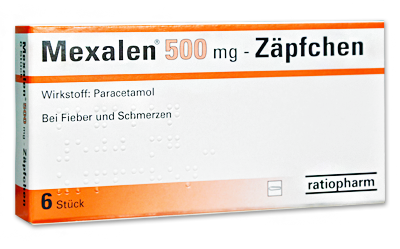 Abbildung Mexalen 500 mg - Zäpfchen